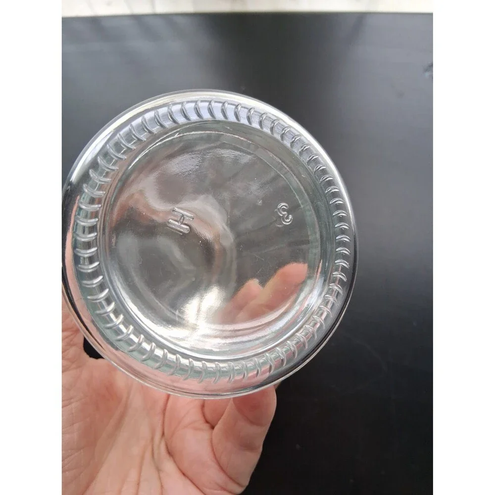 12 Oz Retro Sugar Dispenser Clear Glass Jar Stainless Steel w/Pour Flap Lid